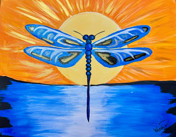 Paint Dragonfly - Digital Download for online live or tutorial