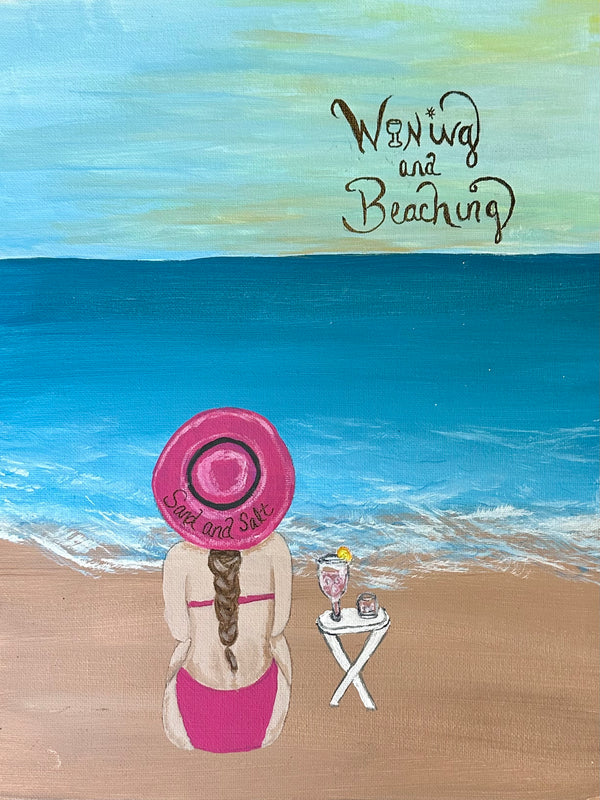 Paint Party Kit - Wining and Beaching - Includes Tutorial - Inspirate to Paint Designs